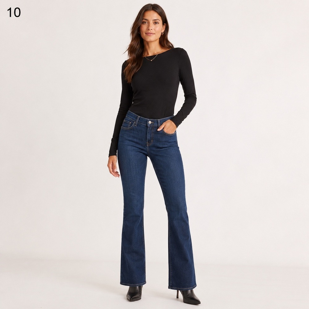 Old Navy The Flirt Jeans Womens 10 Long Dark Wash Blue Bootcut Cotton Blend